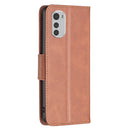 For Motorola Moto E32 4G / Moto E32s Lambskin Texture Pure Color Leather Phone Case(Brown)