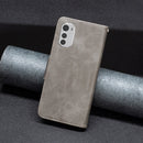 For Motorola Moto E32 4G / Moto E32s Lambskin Texture Pure Color Leather Phone Case(Grey)