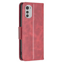 For Motorola Moto E32 4G / Moto E32s Lambskin Texture Pure Color Leather Phone Case(Red)