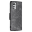 For Motorola Moto E32 4G / Moto E32s Lambskin Texture Pure Color Leather Phone Case(Black)