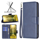 For Motorola Moto E32 4G / Moto E32s Lambskin Texture Pure Color Leather Phone Case(Blue)