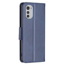 For Motorola Moto E32 4G / Moto E32s Lambskin Texture Pure Color Leather Phone Case(Blue)