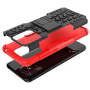 For Xiaomi Redmi 10C 4G Global Tire Texture TPU + PC Phone Case with Holder(Red)