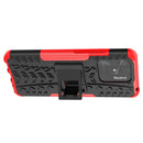 For Xiaomi Redmi 10C 4G Global Tire Texture TPU + PC Phone Case with Holder(Red)