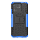For Xiaomi Redmi 10C 4G Global Tire Texture TPU + PC Phone Case with Holder(Blue)