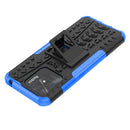For Xiaomi Redmi 10C 4G Global Tire Texture TPU + PC Phone Case with Holder(Blue)