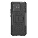 For Xiaomi Redmi 10C 4G Global Tire Texture TPU + PC Phone Case with Holder(Black)