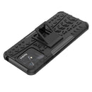 For Xiaomi Redmi 10C 4G Global Tire Texture TPU + PC Phone Case with Holder(Black)