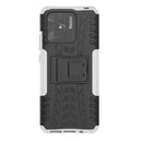 For Xiaomi Redmi 10C 4G Global Tire Texture TPU + PC Phone Case with Holder(White)