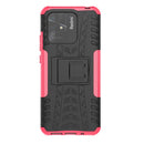 For Xiaomi Redmi 10C 4G Global Tire Texture TPU + PC Phone Case with Holder(Pink)