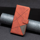 For Motorola Moto E32 4G Magnetic Buckle Rhombus Texture Leather Phone Case(Brown)