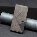 For Motorola Moto E32 4G Magnetic Buckle Rhombus Texture Leather Phone Case(Grey)