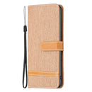 For Xiaomi 12 Lite Color Block Denim Texture Leather Phone Case(Brown)