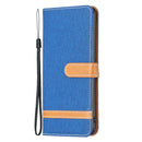 For Xiaomi 12 Lite Color Block Denim Texture Leather Phone Case(Royal Blue)