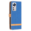 For Xiaomi 12 Lite Color Block Denim Texture Leather Phone Case(Royal Blue)