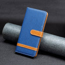 For Xiaomi 12 Lite Color Block Denim Texture Leather Phone Case(Royal Blue)