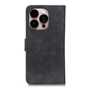 KHAZNEH Retro Texture Leather Phone Case For iPhone 14 Pro Max (Black)