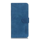 KHAZNEH Retro Texture Leather Phone Case For iPhone 14 Pro Max (Blue)