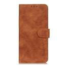 KHAZNEH Retro Texture Leather Phone Case For iPhone 14 Pro Max (Brown)