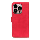 KHAZNEH Retro Texture Leather Phone Case For iPhone 14 Pro Max (Red)