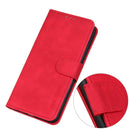 KHAZNEH Retro Texture Leather Phone Case For iPhone 14 Pro Max (Red)
