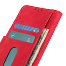 KHAZNEH Retro Texture Leather Phone Case For iPhone 14 Pro Max (Red)