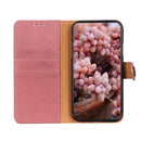 KHAZNEH Cowhide Texture Horizontal Flip Leather Phone Case For iPhone 14 Pro Max (Pink)