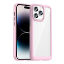 For iPhone 14 Pro Colorful Series Acrylic + TPU Phone Case (Pink)