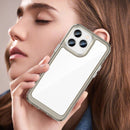 For iPhone 14 Pro Max Colorful Series Acrylic + TPU Phone Case (Transparent Black)