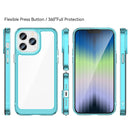 For iPhone 14 Pro Max Colorful Series Acrylic + TPU Phone Case (Transparent Blue)