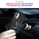 For Samsung Galaxy M23 Shockproof TPU + PC Holder Phone Case(Black)