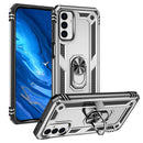 For Samsung Galaxy M23 Shockproof TPU + PC Holder Phone Case(Silver)