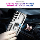 For Samsung Galaxy M23 Shockproof TPU + PC Holder Phone Case(Silver)