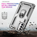 For Samsung Galaxy M23 Shockproof TPU + PC Holder Phone Case(Silver)