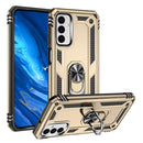 For Samsung Galaxy M23 Shockproof TPU + PC Holder Phone Case(Gold)