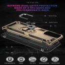 For Samsung Galaxy M23 Shockproof TPU + PC Holder Phone Case(Gold)