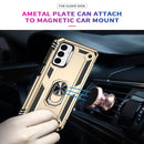 For Samsung Galaxy M23 Shockproof TPU + PC Holder Phone Case(Gold)