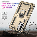 For Samsung Galaxy M23 Shockproof TPU + PC Holder Phone Case(Gold)
