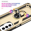 For Samsung Galaxy M23 Shockproof TPU + PC Holder Phone Case(Gold)