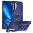 For Samsung Galaxy M23 Shockproof TPU + PC Holder Phone Case(Blue)