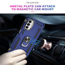 For Samsung Galaxy M23 Shockproof TPU + PC Holder Phone Case(Blue)