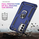 For Samsung Galaxy M23 Shockproof TPU + PC Holder Phone Case(Blue)