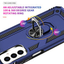 For Samsung Galaxy M23 Shockproof TPU + PC Holder Phone Case(Blue)