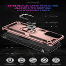 For Samsung Galaxy M23 Shockproof TPU + PC Holder Phone Case(Rose Gold)