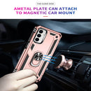 For Samsung Galaxy M23 Shockproof TPU + PC Holder Phone Case(Rose Gold)