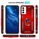 For Samsung Galaxy M23 Shockproof TPU + PC Holder Phone Case(Red)