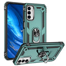 For Samsung Galaxy M23 Shockproof TPU + PC Holder Phone Case(Dark Green)