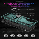 For Samsung Galaxy M23 Shockproof TPU + PC Holder Phone Case(Dark Green)