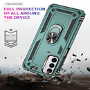 For Samsung Galaxy M23 Shockproof TPU + PC Holder Phone Case(Dark Green)