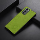 For LG Wing 5G Sunflower Pattern PU+TPU+PC Shockproof Phone Case(Light Green)